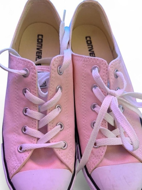 Converse Shoes - Converse Pink Low-Top Canvas Sneakers with White Laces